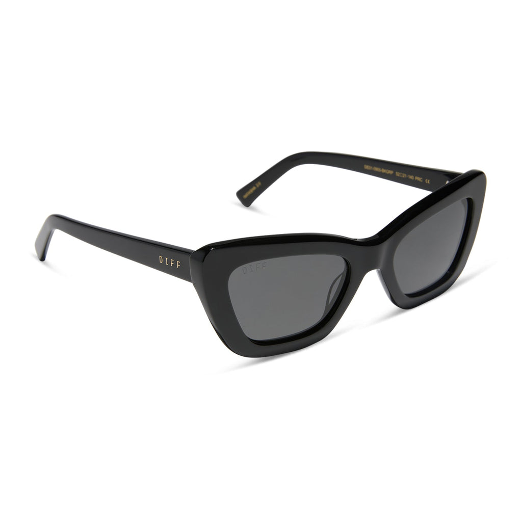 ADRIANA - BLACK + GREY + POLARIZED SUNGLASSES